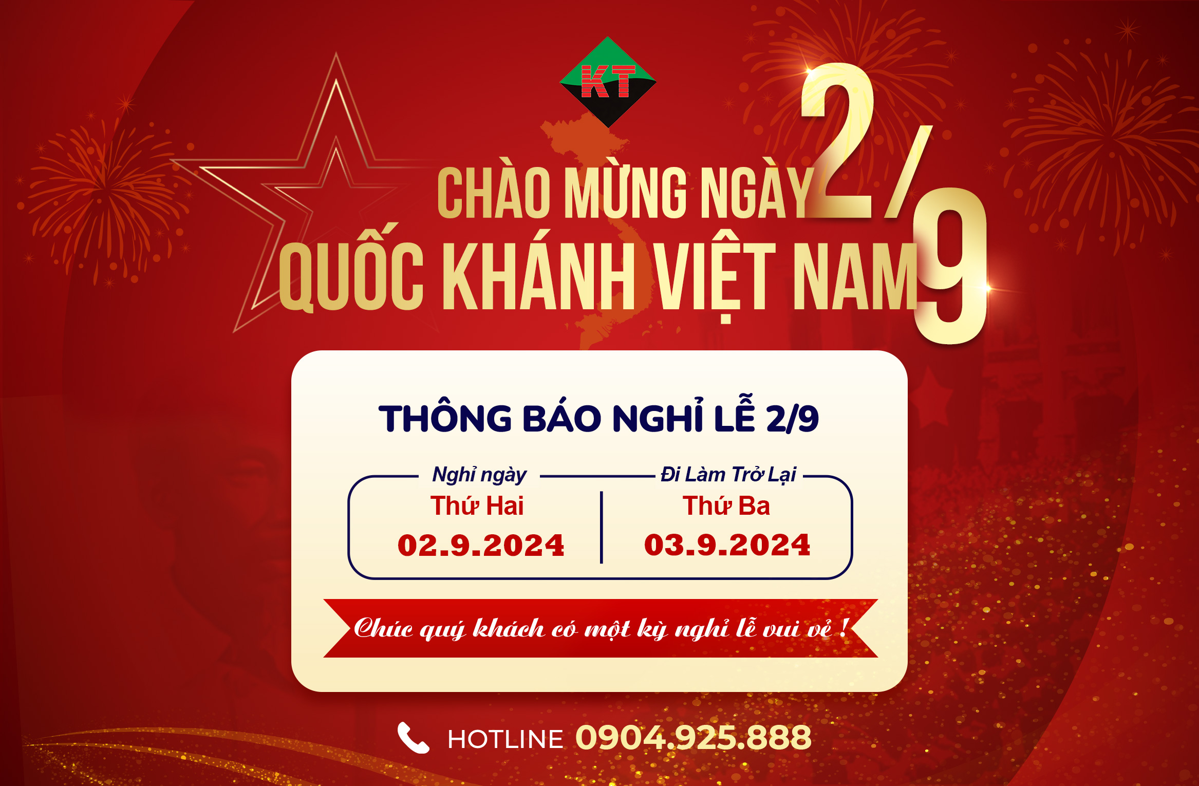 THÔNG BÁO LỊCH NGHỈ LỄ 2/9 NĂM 2024 - KHÁNH TOÀN COMPUTER