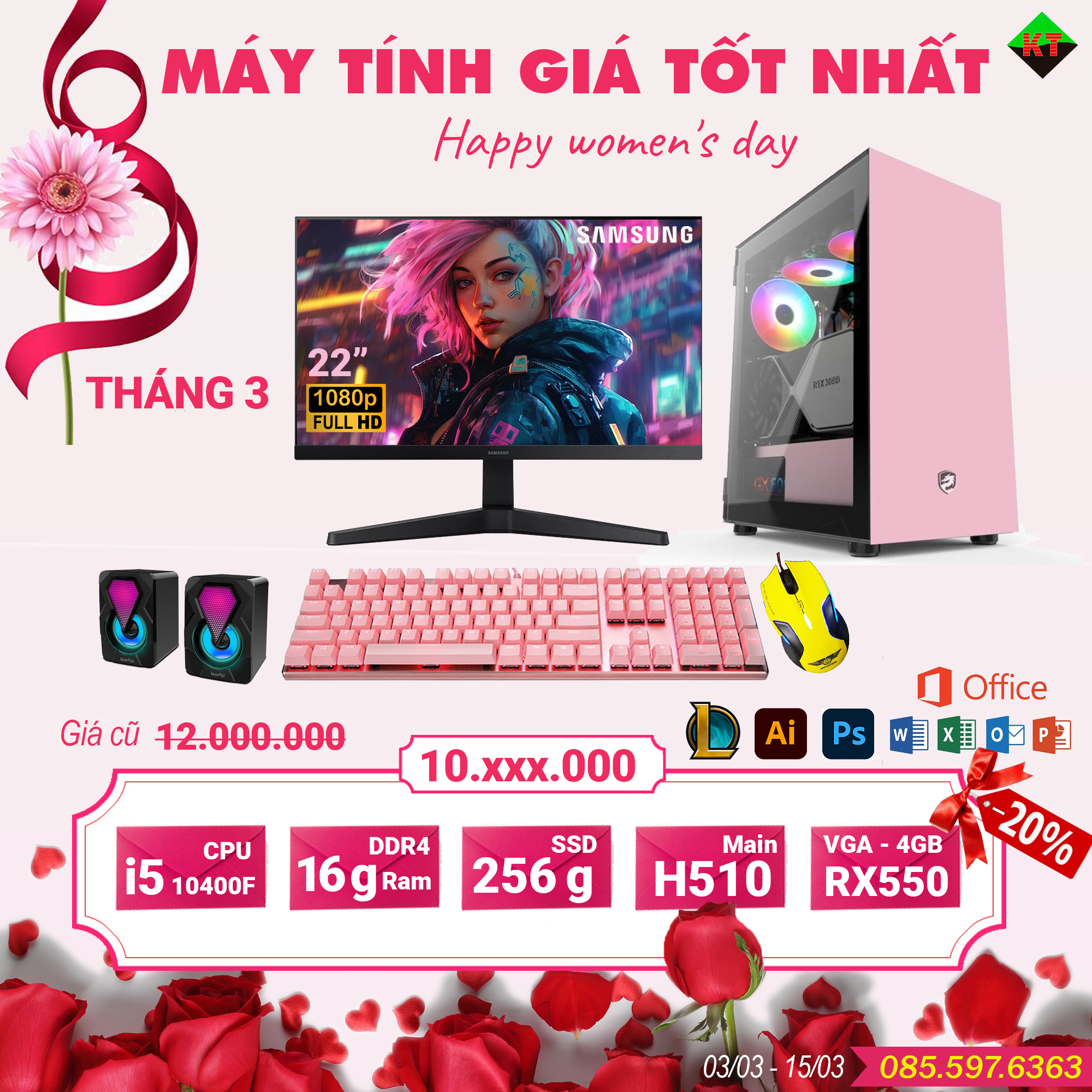 💖Chào mừng 8/3 - 🔥𝑻𝒓𝒐̣𝒏 𝒃𝒐̣̂ 𝒎𝒂́𝒚 giảm 20%💖