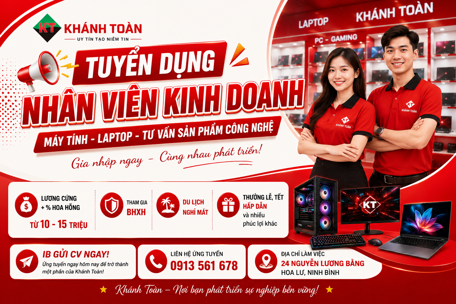 KHÁNH TOÀN TUYỂN DỤNG NHÂN VIÊN KINH DOANH